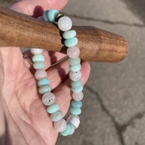 This blue cloud gazing bracelet is absolutely stunning as it assists the body to heal the Throat and Heart Energy Centers, also known as Chakras.
