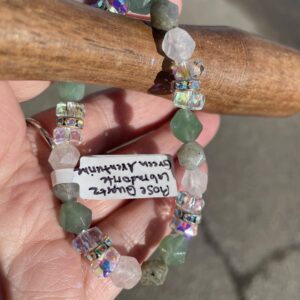 This stunning energy bracelet encourages love on all levels and can help to ease tension headaches and relieve pain associated with migraines. It may also promote self-love, self-esteem, and self-confidence.