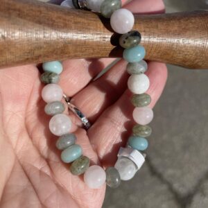 This blue Heavenly Home bracelet is absolutely stunning as it assists the body to heal the Throat and Heart Energy Centers, also known as Chakras.