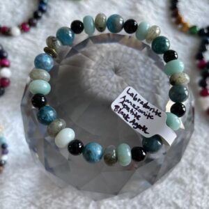 This BLUE Night Sky bracelet is absolutely stunning as it assists the body to heal the Throat, Brow, and Heart Energy Centers, also known as Chakras.