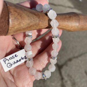 This Rose Quartz stunning bracelet encourages love on all levels and can help to ease tension headaches and relieve pain associated with migraines. It may also promote self-love, self-esteem, and self-confidence.