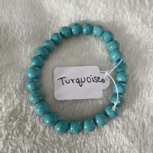 This turquoise bracelet may assist the body to become in harmony by aiding the absorption of nutrients, enhancing the immune system, and stimulating the regeneration of tissue.