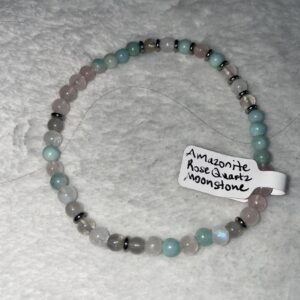 This delicate blue and pink gemstone bracelet will assist your body to heal as it was designed to; physically, emotionally, mentally, and spiritually.