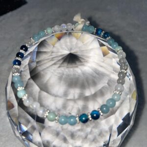 BLUE Dusk Beauty with Silver Accents Energy Bracelet