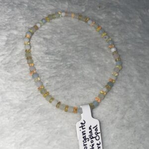 Dainty Faceted Mixed Morganite & Ethiopian Fire Opal 3mm Energy Bracelet