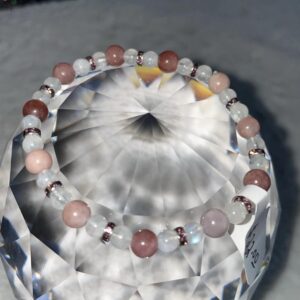 Sunstone & Moonstone with Purple AB Crystal Discs 6mm Energy Bracelet