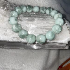 This Premium Larimar Bracelet may be used as a powerful emotional cleanser and healer for phobias, panic attacks, stress-related imbalances, and excessive anger or fear.