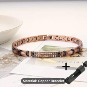 This stunning magnetic copper bracelet with Crystal Bling will assist your body to heal in multiple ways.