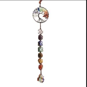 This Circle Double CHAKRA Tree of LIFE Decor is a perfect addition that will give your space an energy clearing and boost.