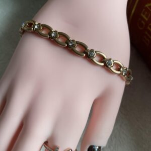 Rose Gold OPEN SPACES & Crystals Magnetic Therapy Energy Bracelet