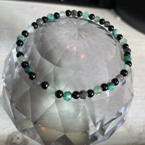 This delicate but powerful gemstone bracelet in greens will assist your body to heal in multiple ways; physically, mentally, emotionally, and spiritually.