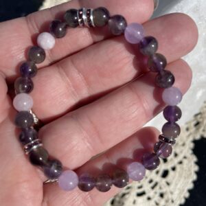 This Amethyst & Morganite Bracelet has the energy properties for supporting emotional health along with the heart/lungs & regulate the immune system.