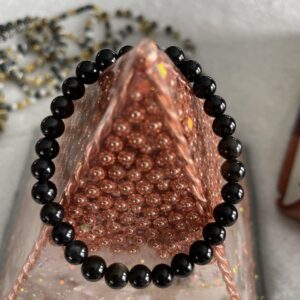 This Obsidian Bracelet will assist you on your specific healing journey. It is strongly protective while Blocking psychic attack and absorbs negative energies from the environment. It is also known to block out mental stress and tension.
