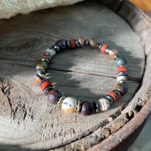 ORANGE RED ~ Tiger's Eye Sahara 8mm Energy Bracelet