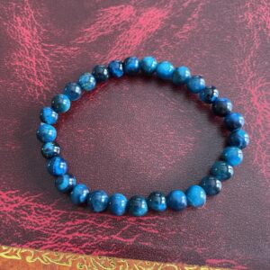 This Turquoise Tiger's Eye Bracelet may assist the body with the following healing needs:• Regulating the circulatory system, soothing abdominal pain, and strengthening bones• Aiding in healing broken bones, improving eyesight, and enhancing overall physical strength and endurance• Promoting empowerment, intuition, strategy, and wisdom• Balancing and harmonizing the energies of the Solar Plexus Chakra, enhancing self-worth, personal power, and confidence• Acting as a protective shield and promoting courage and confidence.
