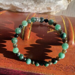 This GREEN ~ Emerald & Tourmaline 6mm Energy Bracelet will assist the Heart Chakra organs in your body to heal as they were designed to.