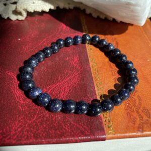 This INDIGO ~ Sandstone 6mm Energy Bracelet will assist your body to heal all that is within the Brow Chakra energy center.